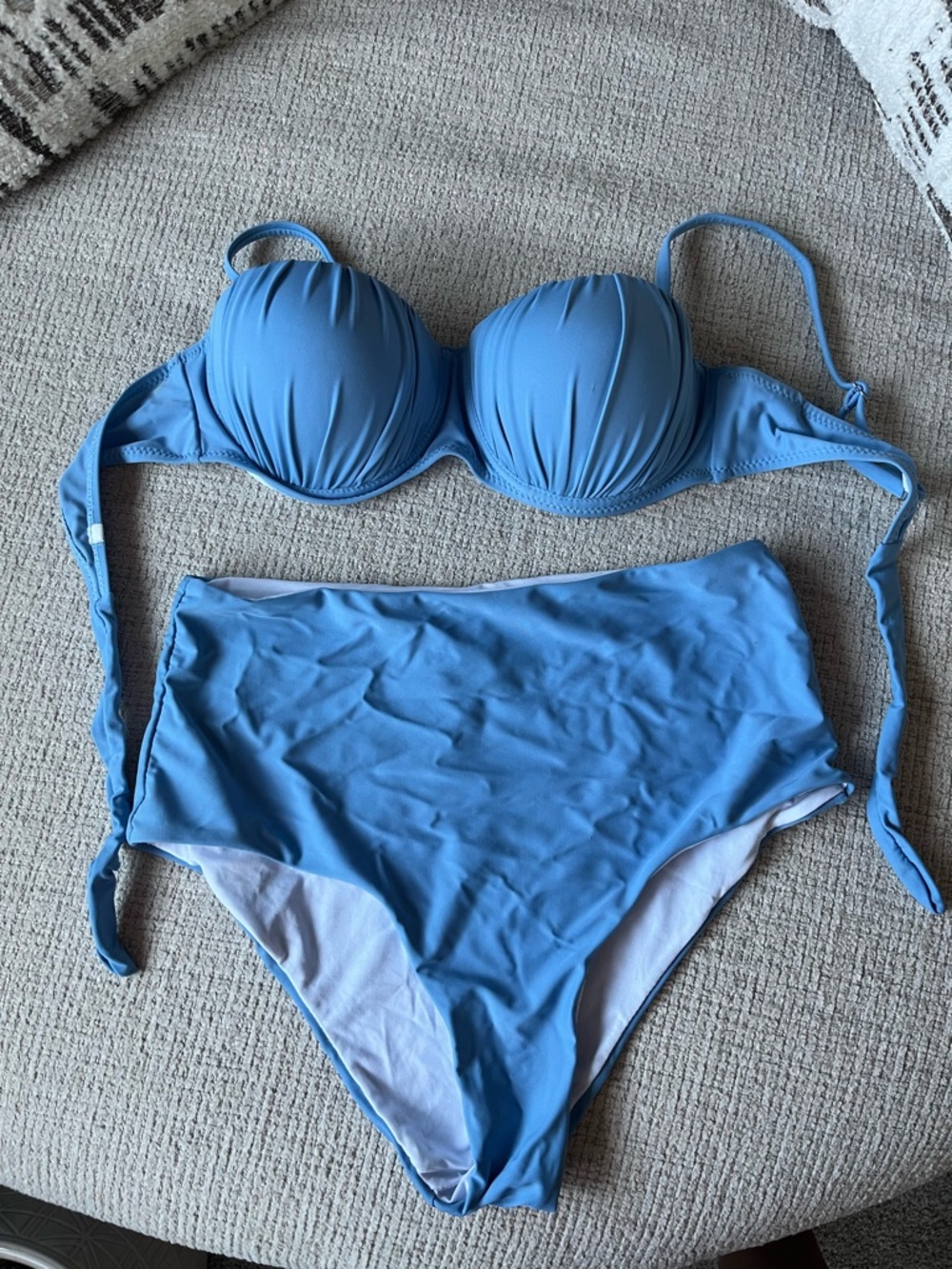 Blue High-Waist Bikini Set - Women Swim
